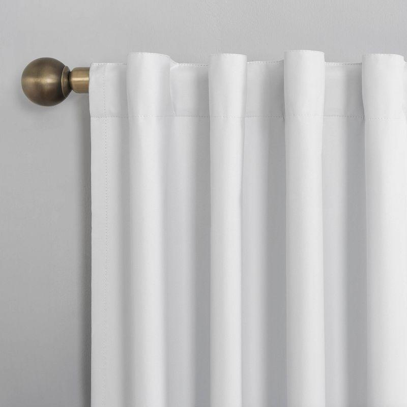 White Thermal Blackout Back Tab Curtain Panel, 40" x 84"