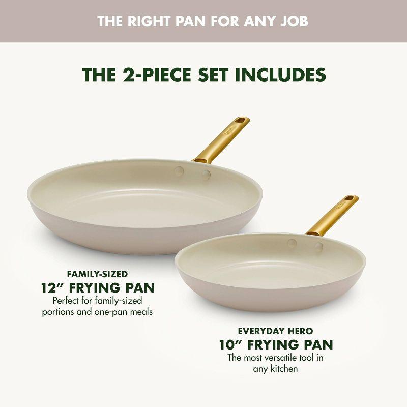 GreenPan ™ Reserve Taupe 2-Piece 10" and 12" Ceramic Non-Stick Fry Pan Set