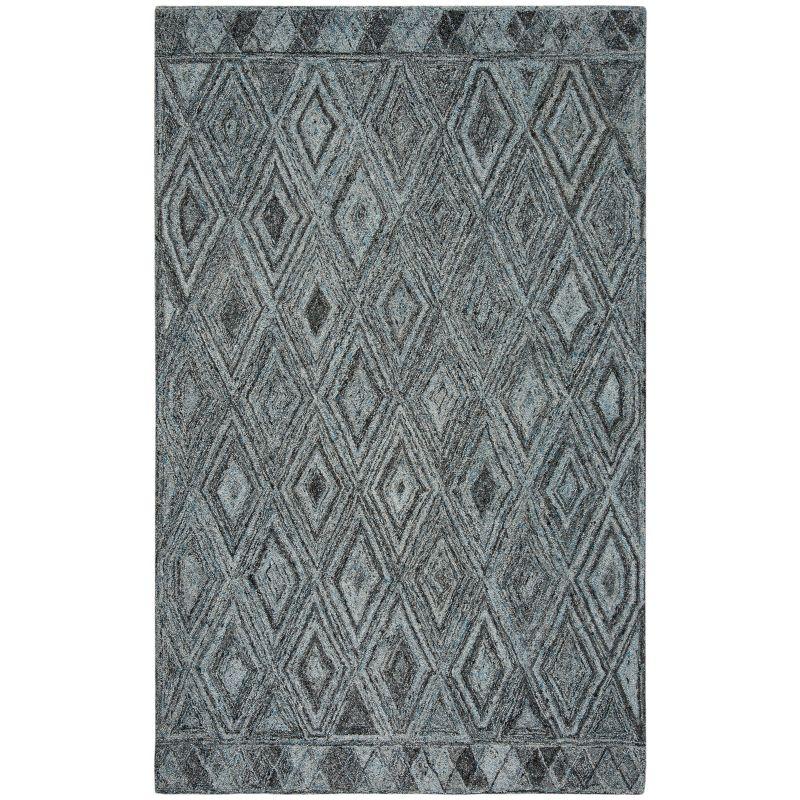 Abstract ABT618 Handmade Indoor Area Rug - Blue/Black - 5'x8' - Safavieh