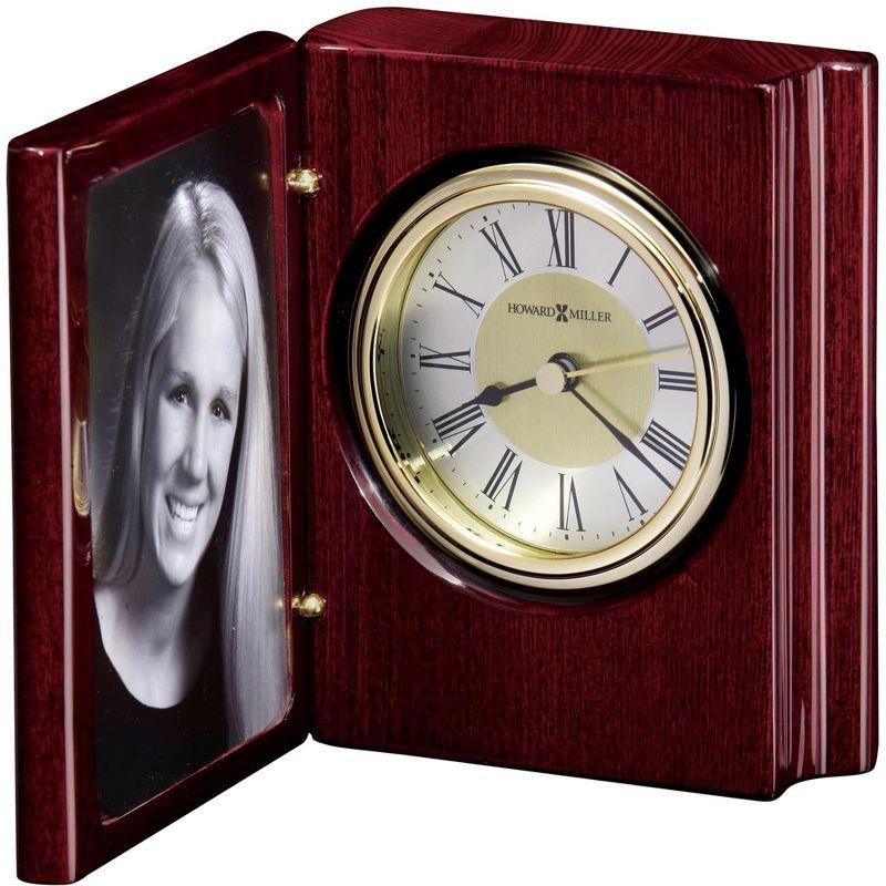 Howard Miller® Portrait Traditional Roman Numeral Quartz Movement / Crystal Tabletop Clock in Rosewood Hall/Polished Brass