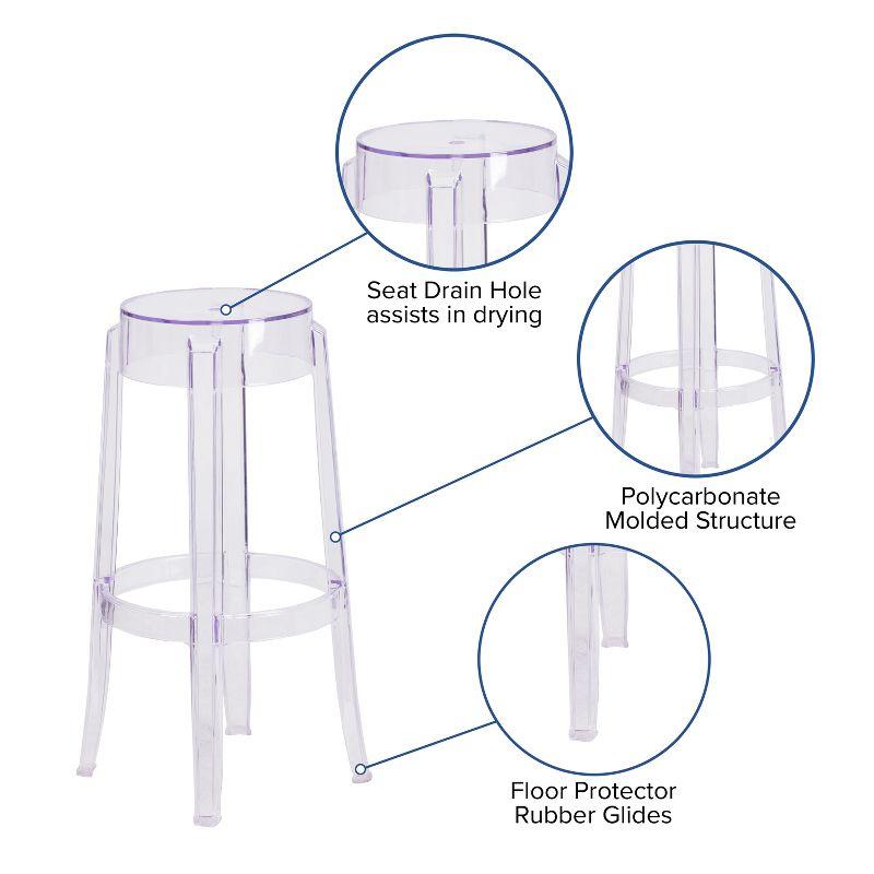 Flash Furniture 29.75'' High Transparent Barstool