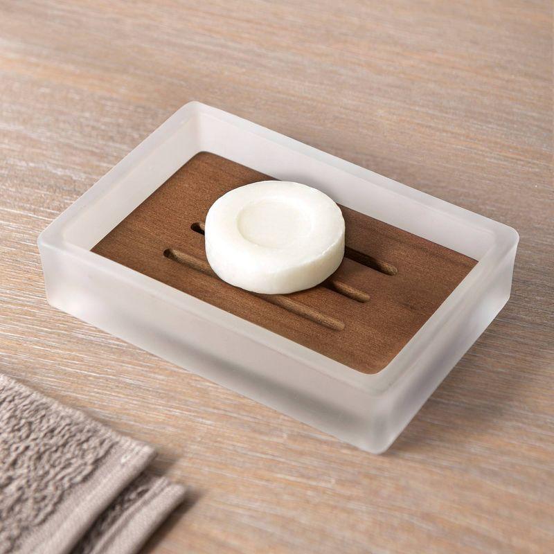 Frosty Glass Soap Dish Bathroom Tumbler White - Allure Home Creations