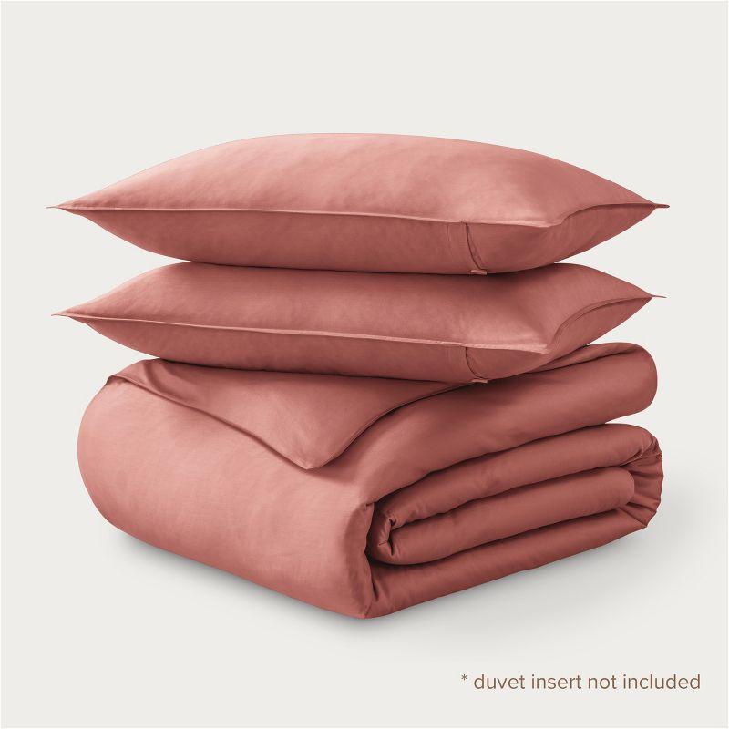 Bare Home 400 Thread Count Organic Cotton Sateen Duvet Cover Set