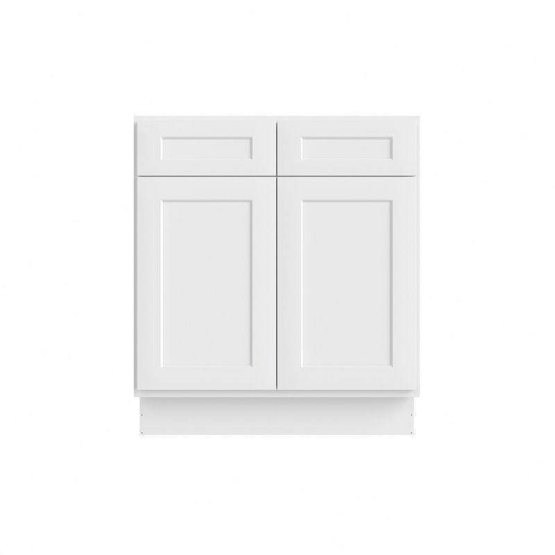 HOMLUX Easy-DIY Ready to Assemble Bath Vanity Cabinet without Top in Shaker White