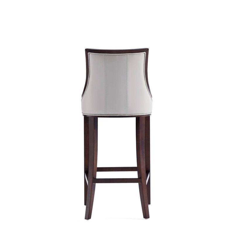 Fifth Avenue Upholstered Beech Wood Faux Leather Barstool Light Gray - Manhattan Comfort: Elegant Counter Chair, Fixed Height
