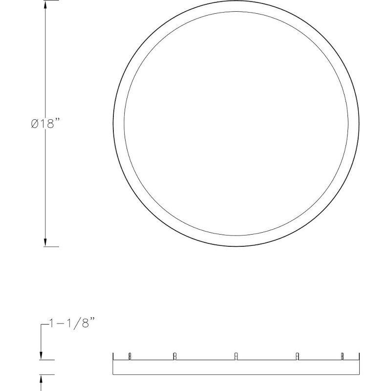 Progress Lighting, Everlume, 1-Light, Flush Mount, Brushed Nickel, Edgelit Round Trim Ring