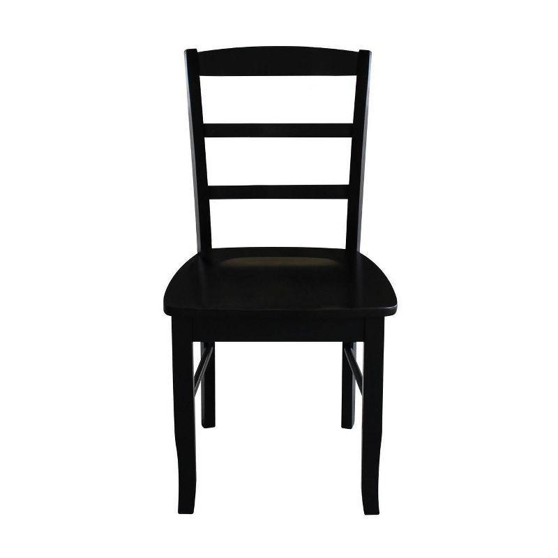 Elegant Black Solid Wood Ladderback Side Chair Set