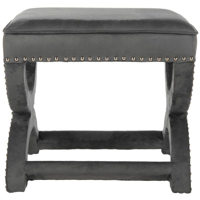Mystic Ottoman with Silver Nail Heads - Grey - Safavieh
