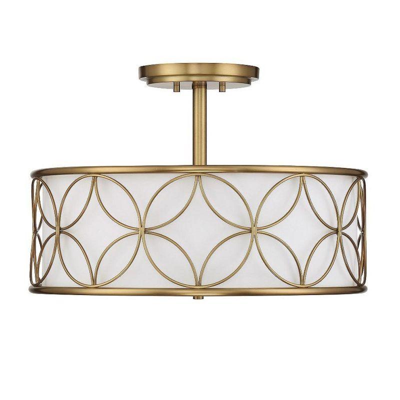 Savoy House Reid 4 - Light Semi-Flush Mount in  Warm Brass