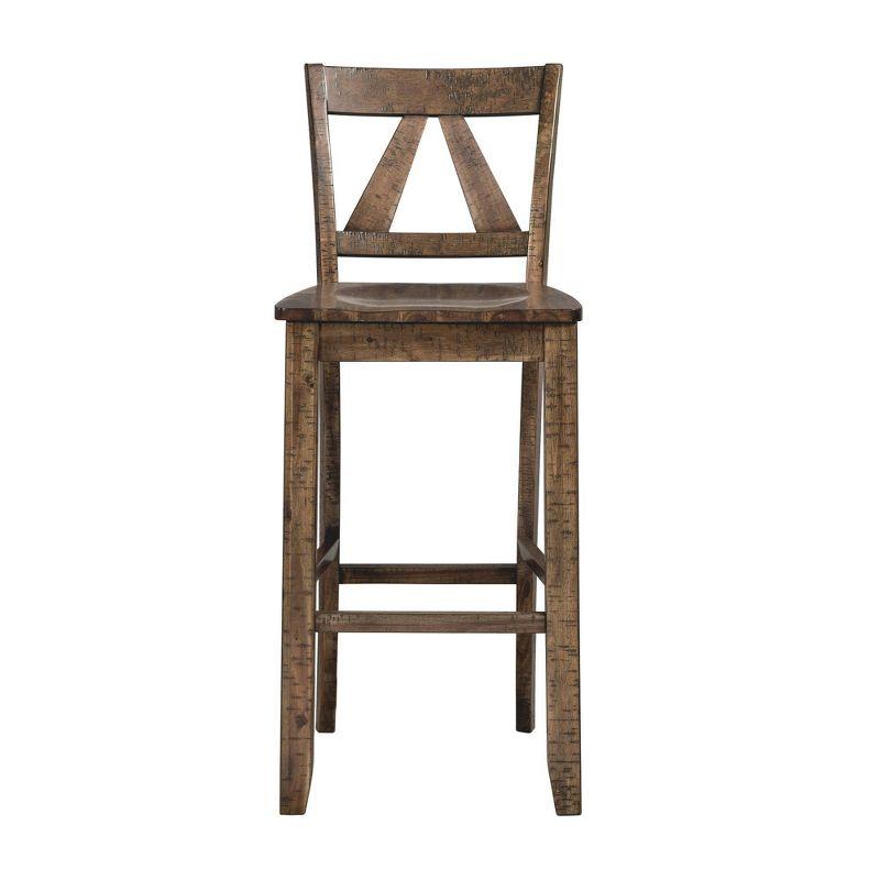 2pc 30" Flynn Barstool Set Walnut - Picket House Furnishings: Rustic Farmhouse Design, Wood Legs