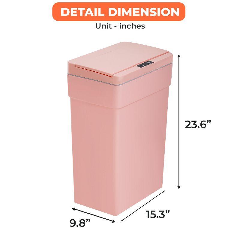 FDW Trash Can 13 Gallon 50 Liter Touchless Trash Bin with Lid Plastic Kitchen Waste Bin Quiet Operation &  Adjustable Sensitivity