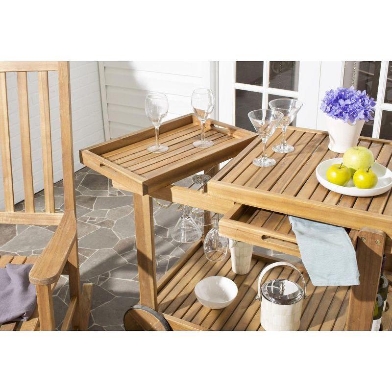 Orland Outdoor Tea Trolley PAT7010 - Natural - Safavieh