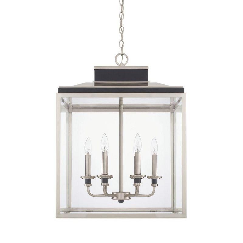 Tux 6-Light Black Tie and Clear Glass Transitional Chandelier