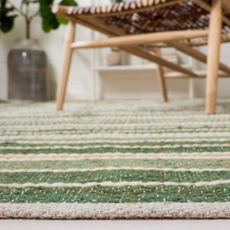Striped Kilim STK312 Hand Woven Area Rug - Green/Natural - 6'x9' - Safavieh.