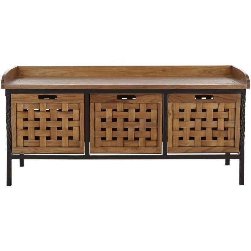 Isaac Wooden Storage Bench - AMH6530 - Oak - Safavieh Couture