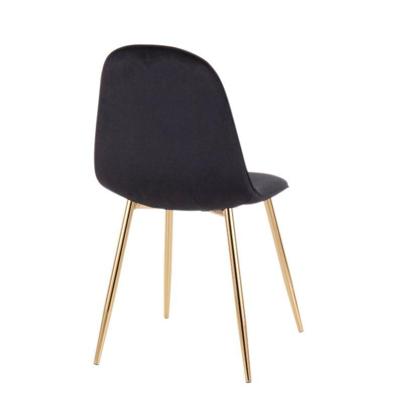 Set of 2 Pebble Contemporary Dining Chairs Gold/Black - LumiSource