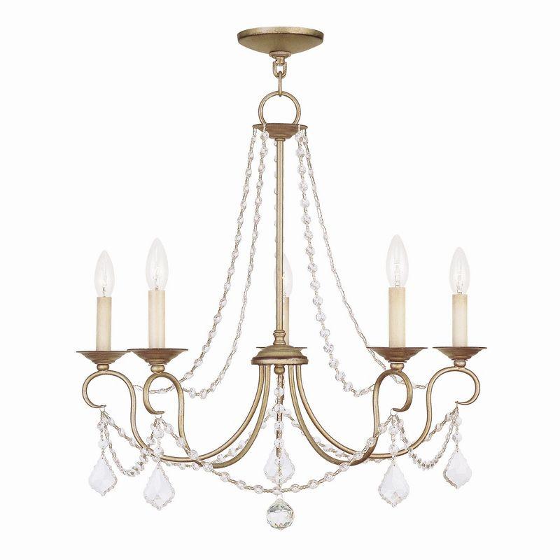 Livex Lighting Pennington 5 - Light Chandelier in  Antique Silver Leaf