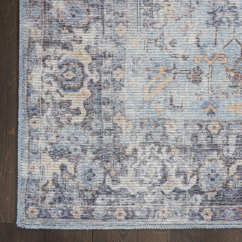 Nicole Curtis Machine Washable Vintage Bordered Botanical Indoor Rug