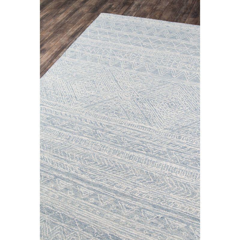 2'x3' Mallorca Paityn Accent Rug Light Blue - Momeni: Modern Geometric Wool Area Rug, Low Pile, Handmade, Indoor Use