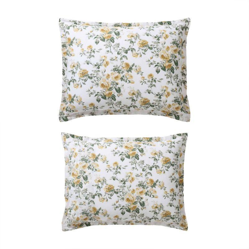 Laura Ashley Roses Cotton Reversible Gold Duvet Cover Set