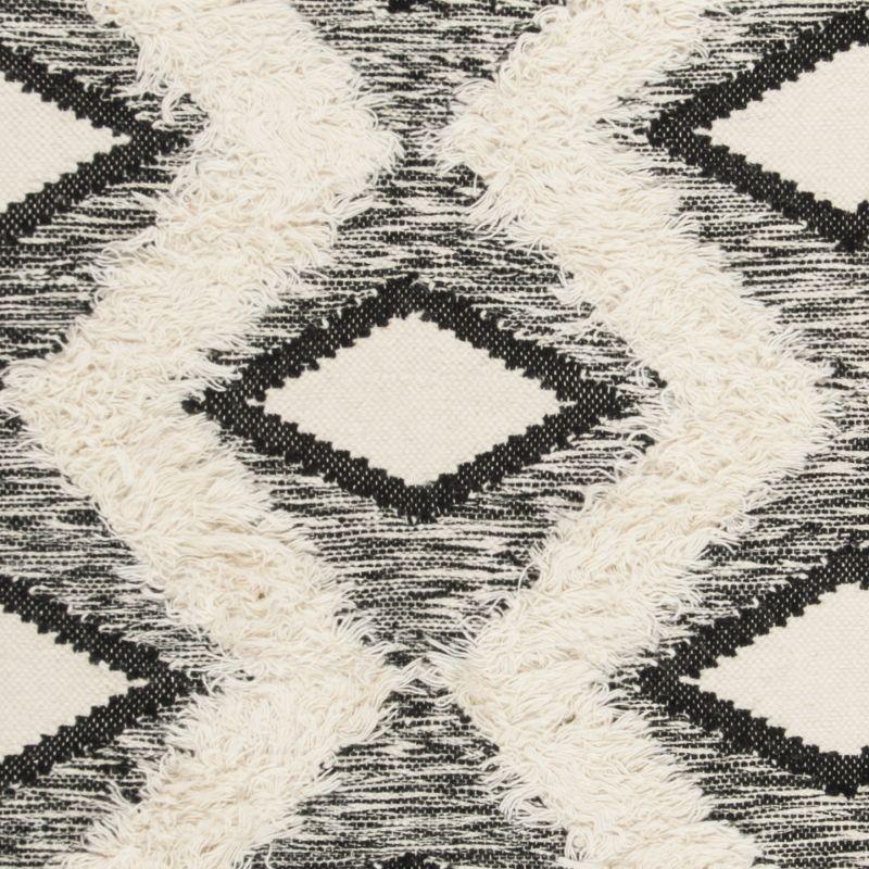 Kenya KNY908 Hand Knotted Area Rug - Black/Ivory - 5'x8' - Safavieh