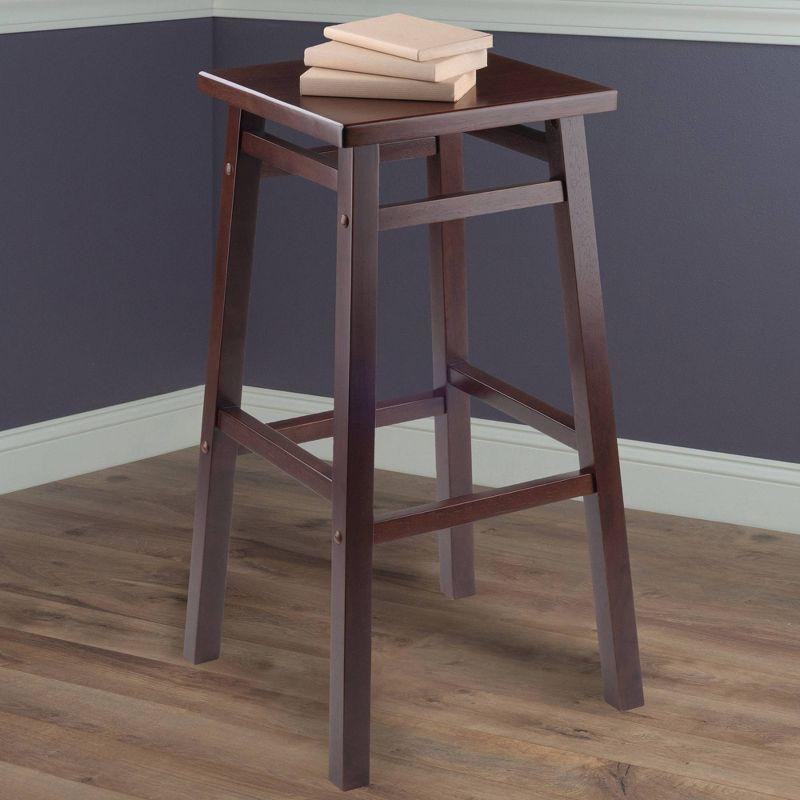 Transitional Walnut Wood Carter Bar Stool 29" Height