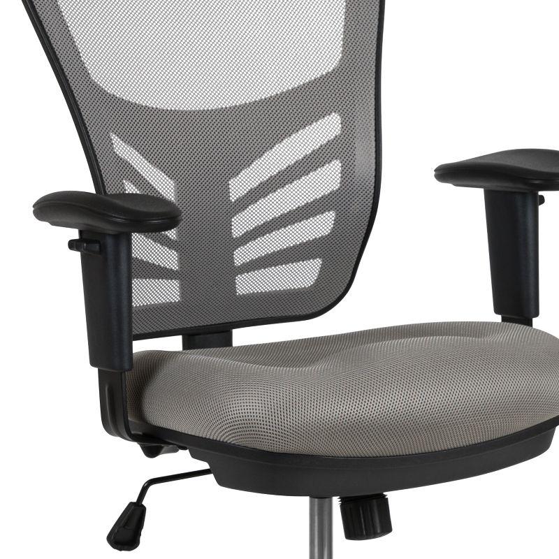 Flash Furniture Mid-Back Mesh Ergonomic Drafting Chair with Adjustable Chrome Foot Ring, Adjustable Arms