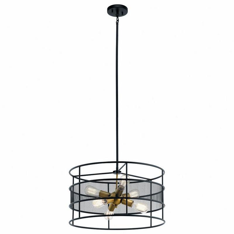 Black Cage 22" Modern Industrial Ceiling Pendant