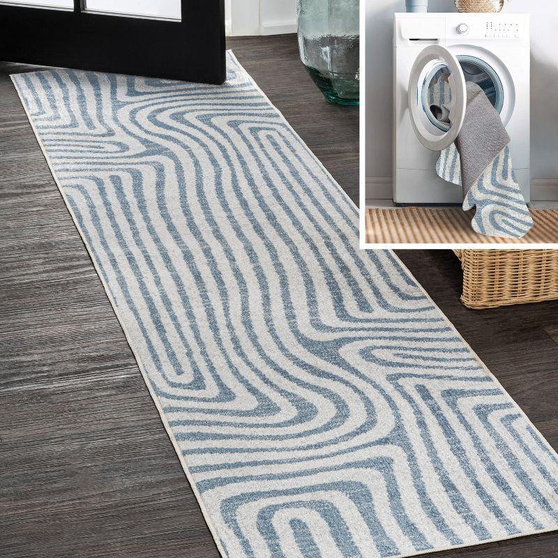 JONATHAN Y Maze Abstract Two-Tone Low-Pile Machine-Washable Area Rug