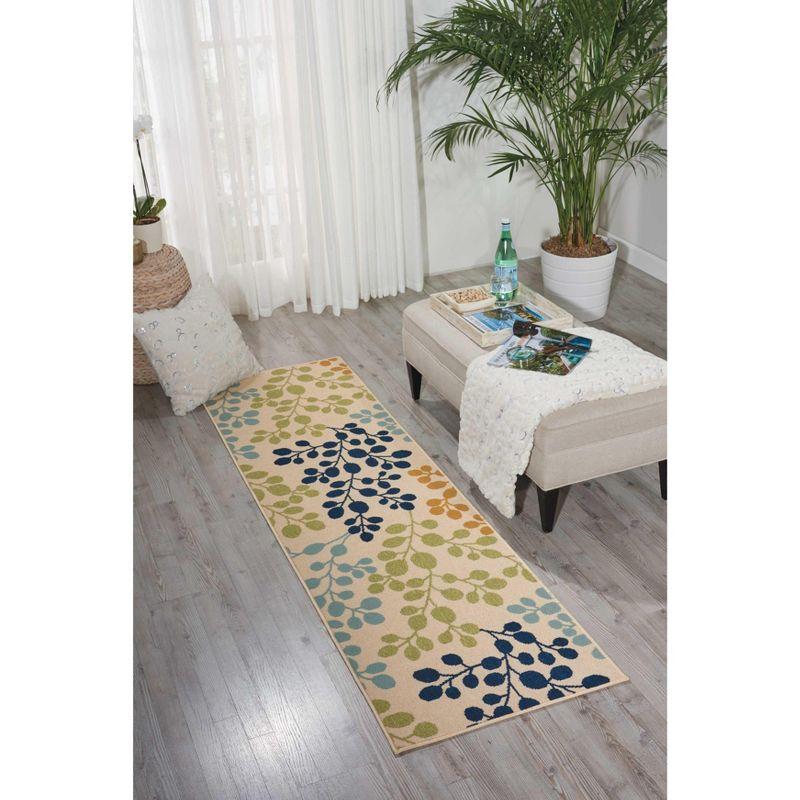 Nourison Caribbean Ivory Indoor/Outdoor Area Rug CRB01 2'3" x 7'6"