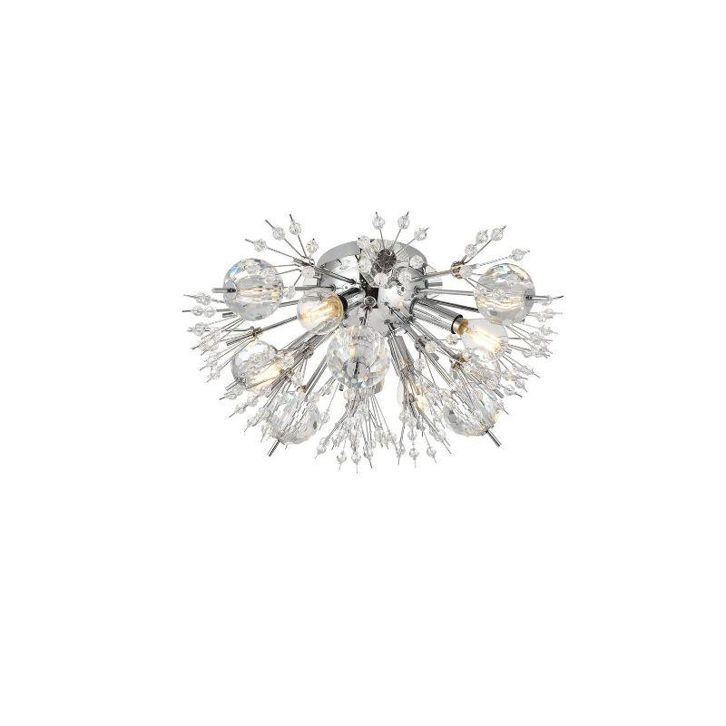 Elegant Lighting Vera 19 inch crystal starburst wall sconce in chrome