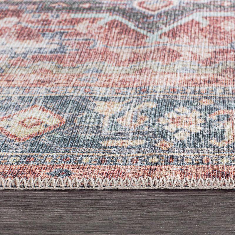 World Rug Gallery Traditional Distressed Machine Washable Area Rug