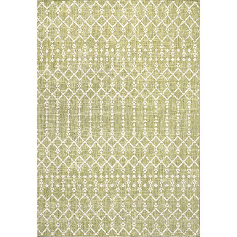 Ourika Moroccan Geometric Textured Weave Indoor/Outdoor Area Rug - JONATHAN Y