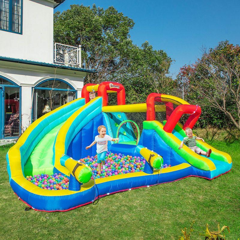 Outsunny 5-in-1 Inflatable Water Slide and Bounce House