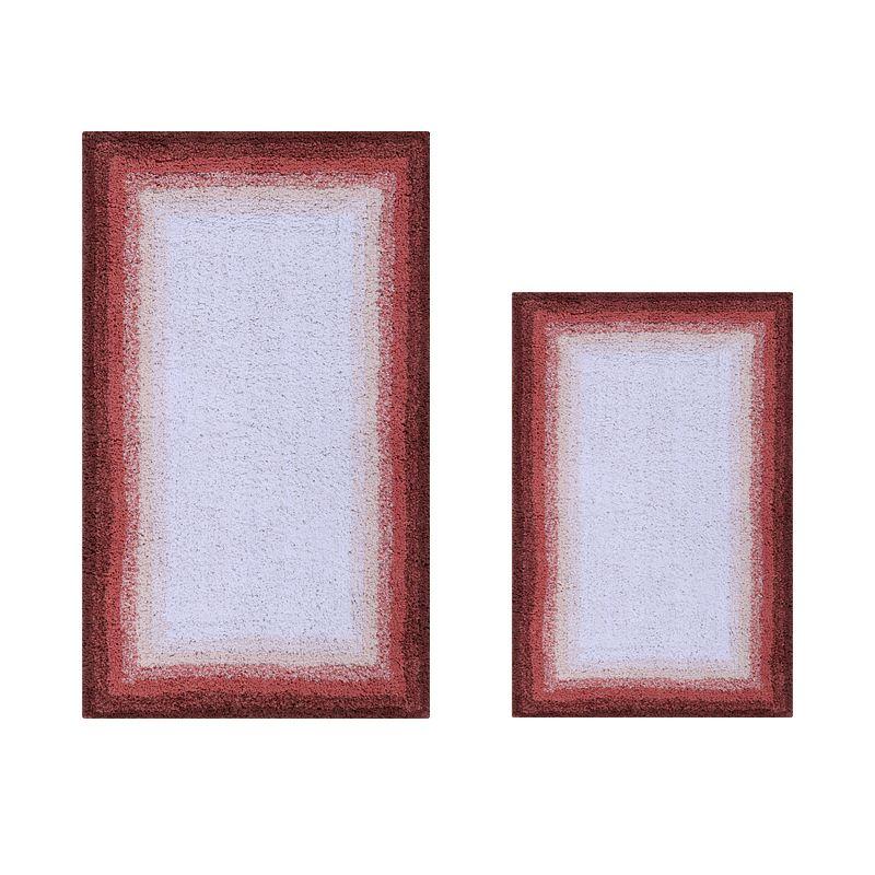 Better Trends Torrent 100% Cotton Tufted Non- Slip Backing 2 Pc (17"x24"|24"x40") Bath Rug Set - Rose