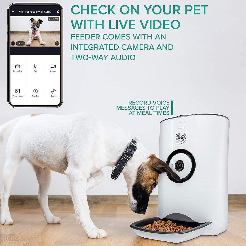 Arf Pets Automatic Pet Feeder, Wi-Fi Cat & Dog Food Dispenser w/Camera