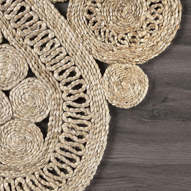 Nuloom Bree Floral Braided Jute Area Rug