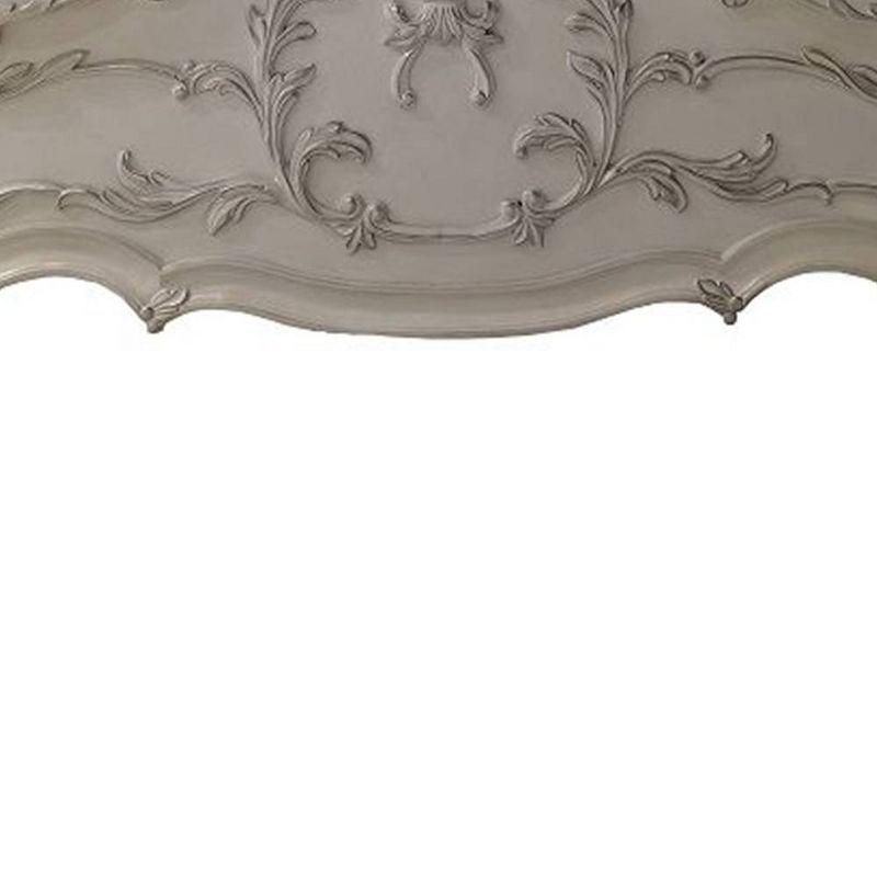 92" Eastern King Bed Dresden with Rococo Style Carvings & Faux Leather - Acme Furniture