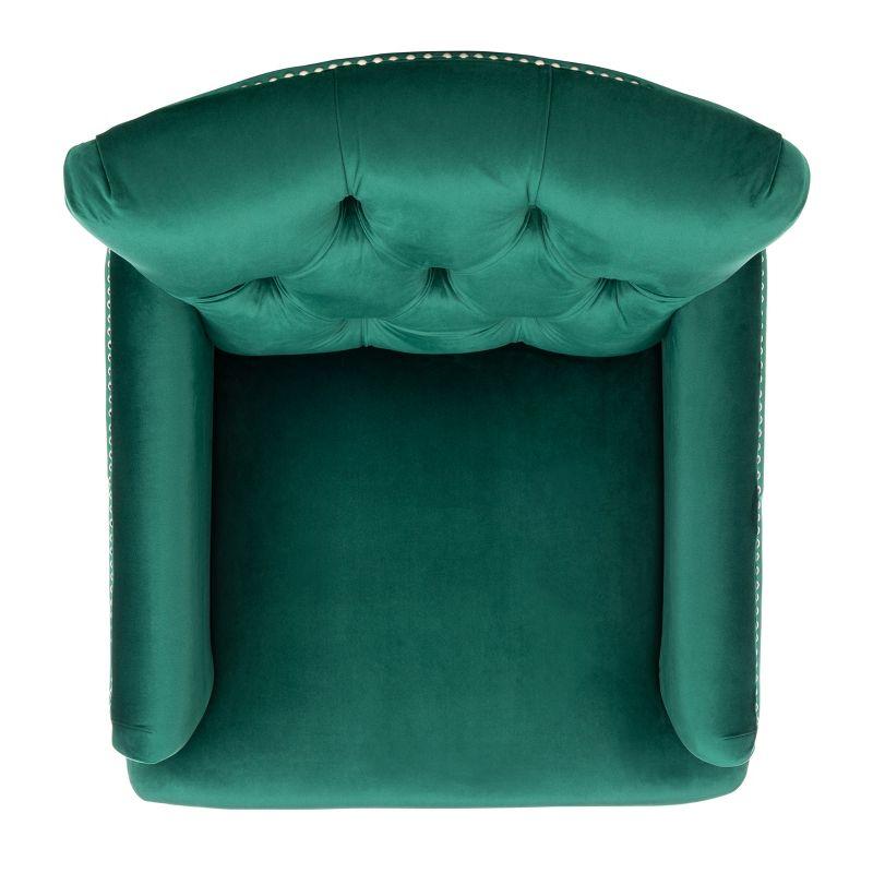 Colin Chair - HUD8212 - Emerald/Espresso - Safavieh