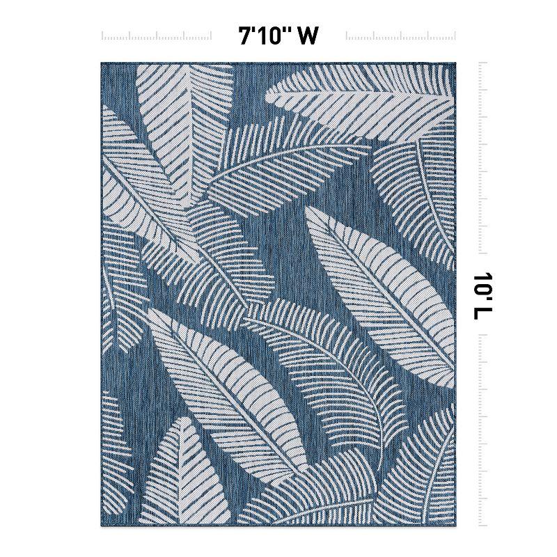 World Rug Gallery Distressed Palm Leaves Textured Flat Weave Indoor/Outdoor Area Rug