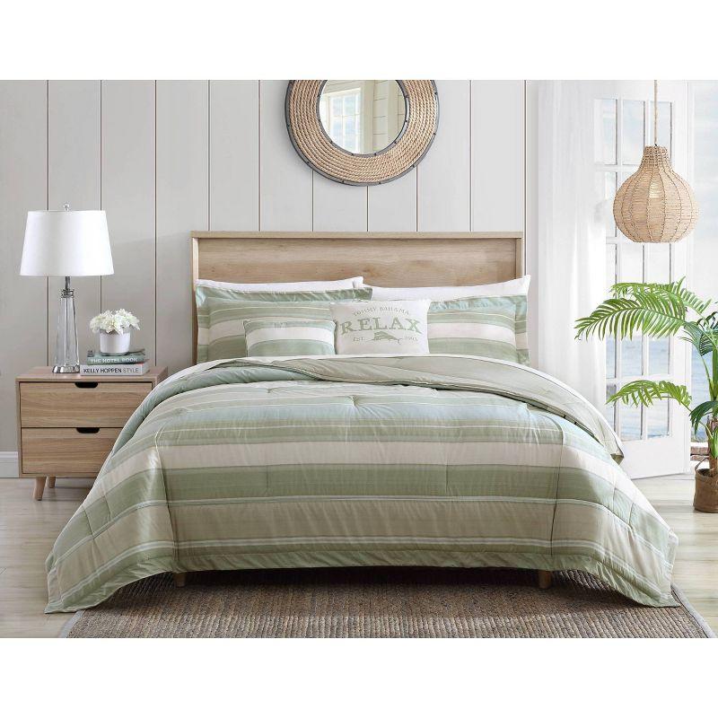 Tommy Bahama Home Tommy Bahama Serenity Green Cotton Reversible 5 Piece Comforter Set