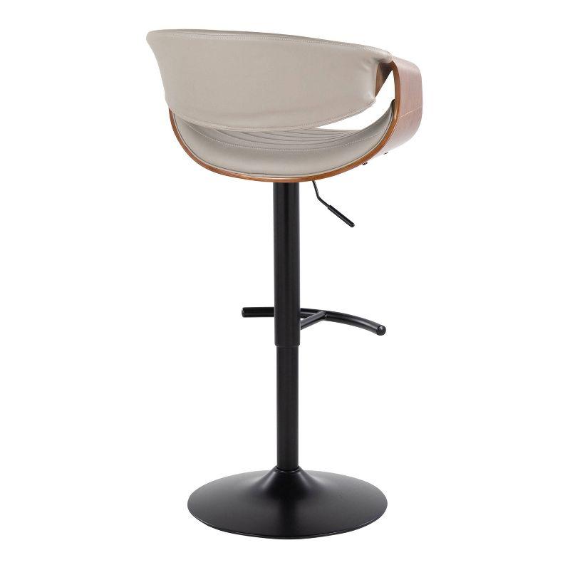Swivel Upholstered Adjustable Height Counter Stool with Metal Frame