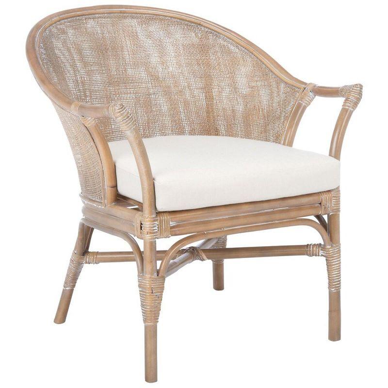 Dustin Rattan Accent Chair W/ Cushion  - Safavieh