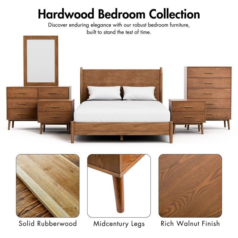HOMES: Inside + Out 3pc Queen Neovesi Platform Bedroom Set Boho with 2 Nightstands Oak