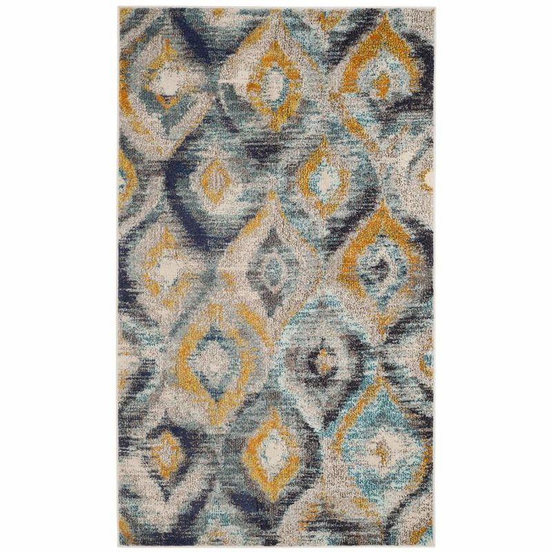 Monaco MNC242 Power Loomed Indoor Accent Rug - Blue/Multi - 3'x5' - Safavieh.