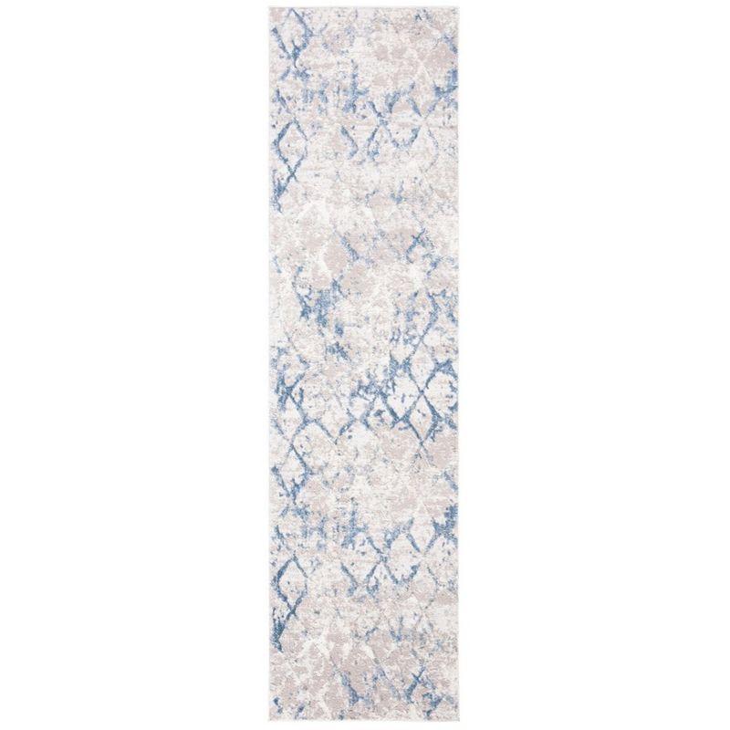 Amelia ALA783 Power Loomed Runner Rug  - Light Grey/Blue - 2'2"x22' - Safavieh.