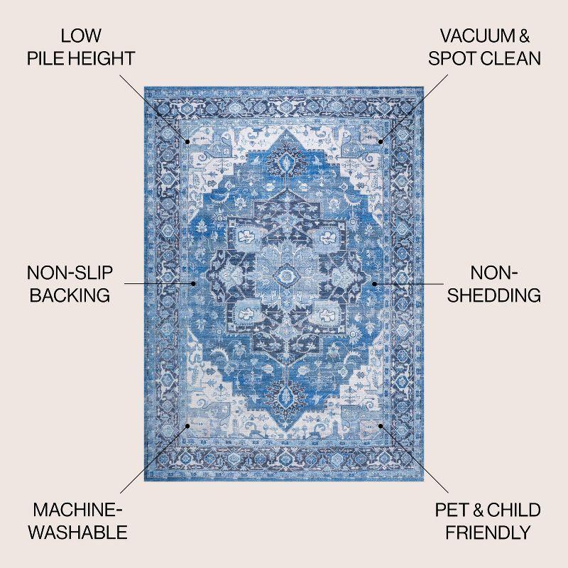 Maris Ornate Medallion Washable Area Rug - JONATHAN Y