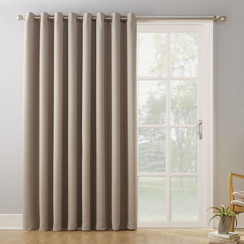 Stone Blackout Extra-Wide Grommet Patio Door Curtain Panel 100"x84"