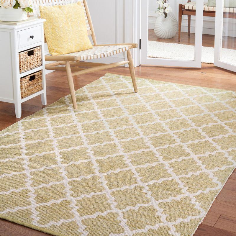 Casual Coastal Montauk 5'x8' Green/Ivory Cotton Area Rug