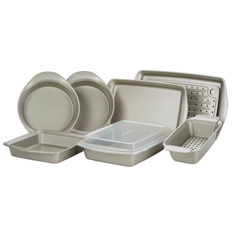 Rachael Ray 10pc Bakeware Set: Nonstick Steel Baking Pans & Sheets, Even-Heating, Dishwasher-Safe, Oven-Safe to 450°F